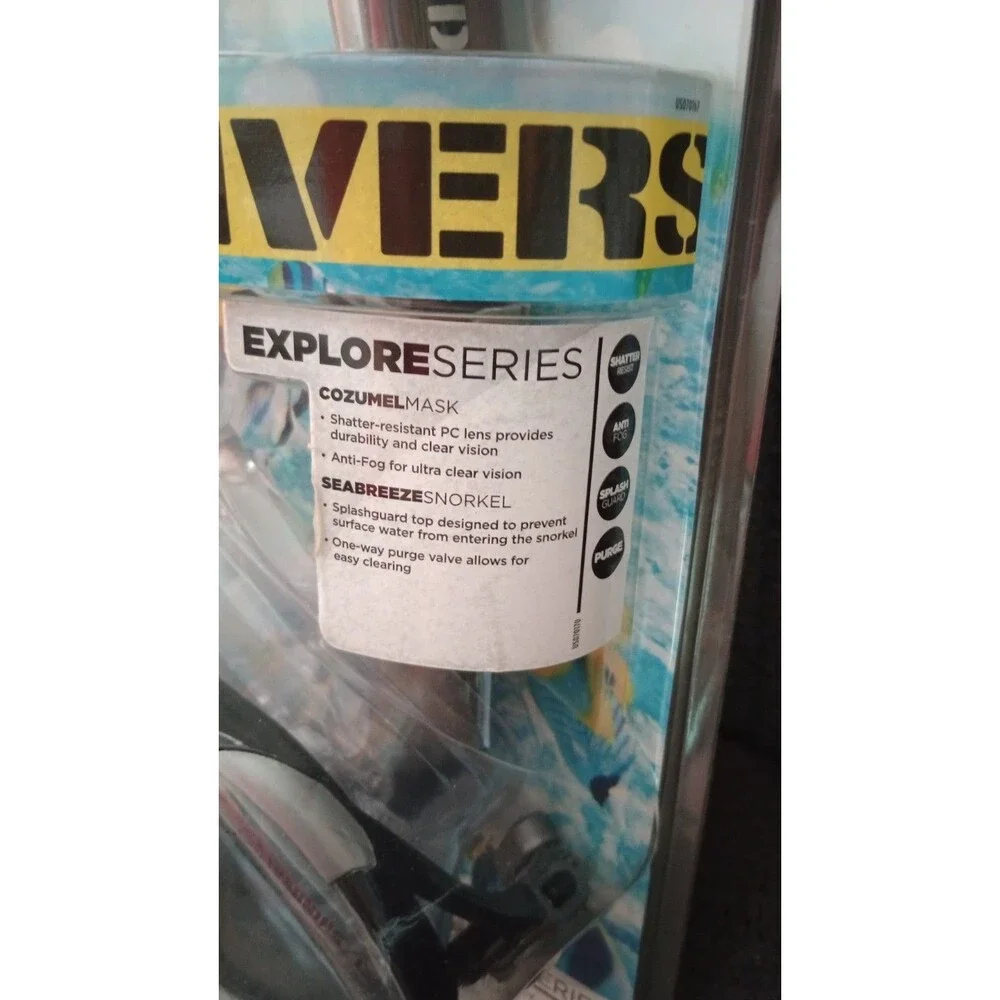 New U.S. Divers Adult Swimming Explorers Mask&Snorkel Set-Black - Picture 3 of 5